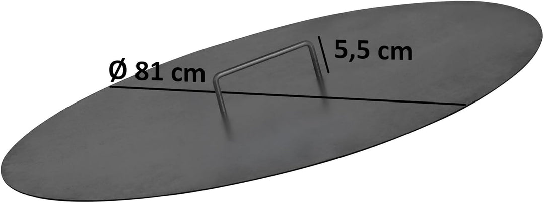 BBQ-Toro Feuerschale Ø 80 cm mit Deckel | Schwarz | Outdoor Feuerstelle mit DREI Standbeinen und Zwe