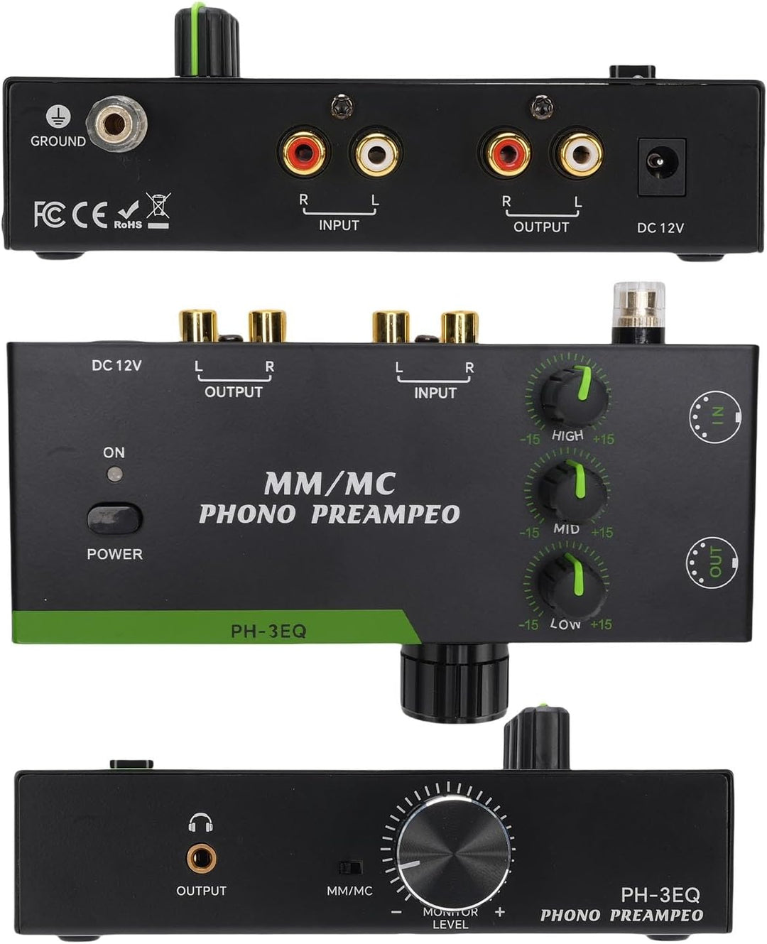 Dpofirs Phono Preamp für Plattenspieler MM MC Kompatible, Vorverstärker -Home -Audio für MM MC -Kart