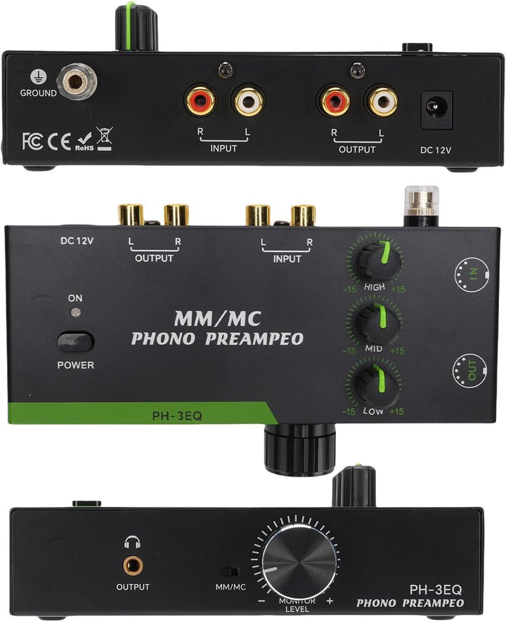 Dpofirs Phono Preamp für Plattenspieler MM MC Kompatible, Vorverstärker -Home -Audio für MM MC -Kart
