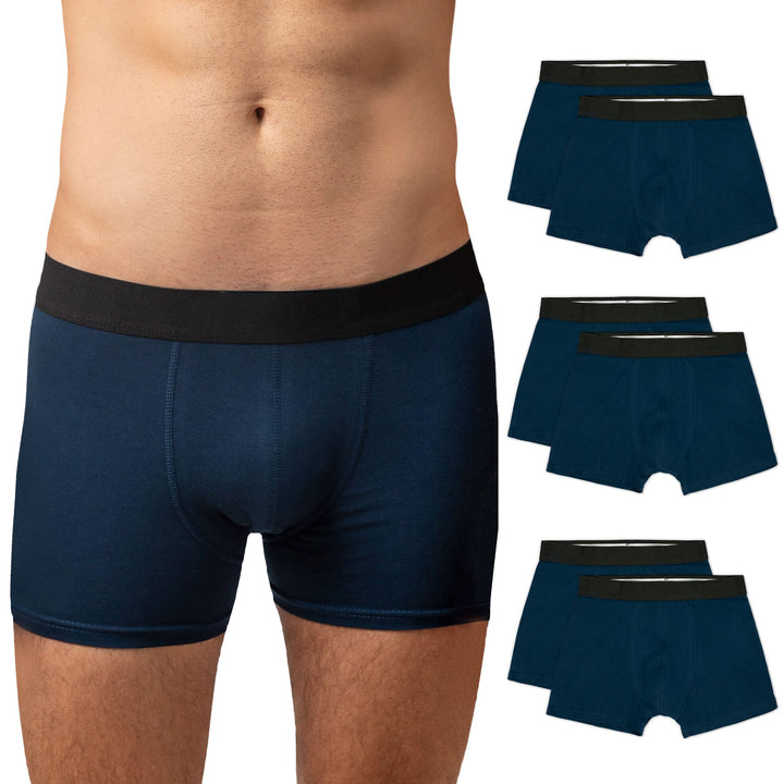 Snocks Herren Boxershorts ohne Logo aus Bio-Baumwolle, 6er Pack | elastischer Gummibund, atmungsakti