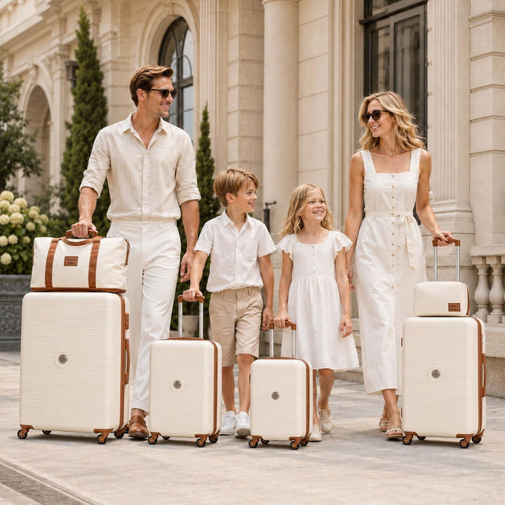 Travelhouse Bari Premium Kofferset 6-teilig – Robust & leichtes ABS Hartschalen Trolley Set mit 4 Ko