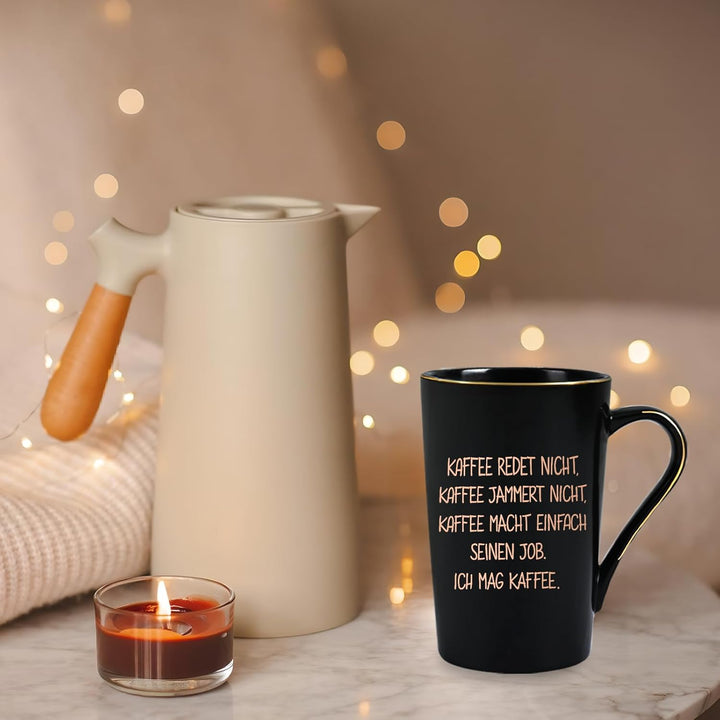 Diztoud Kaffeetasse Geschenk, Kaffee Geschenk, lustig Tasse mit spruch Kaffee macht einfach seinen J