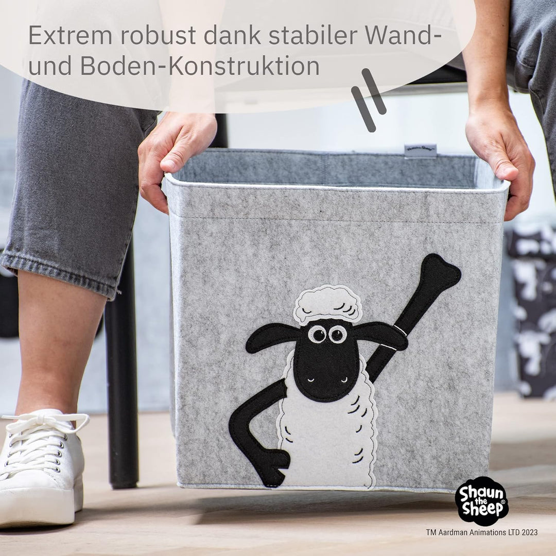 meets Shaun das Schaf Aufbewahrungsbox für Kinder – Filz-Box mit dem kultigen Schaf zum Verstauen vo