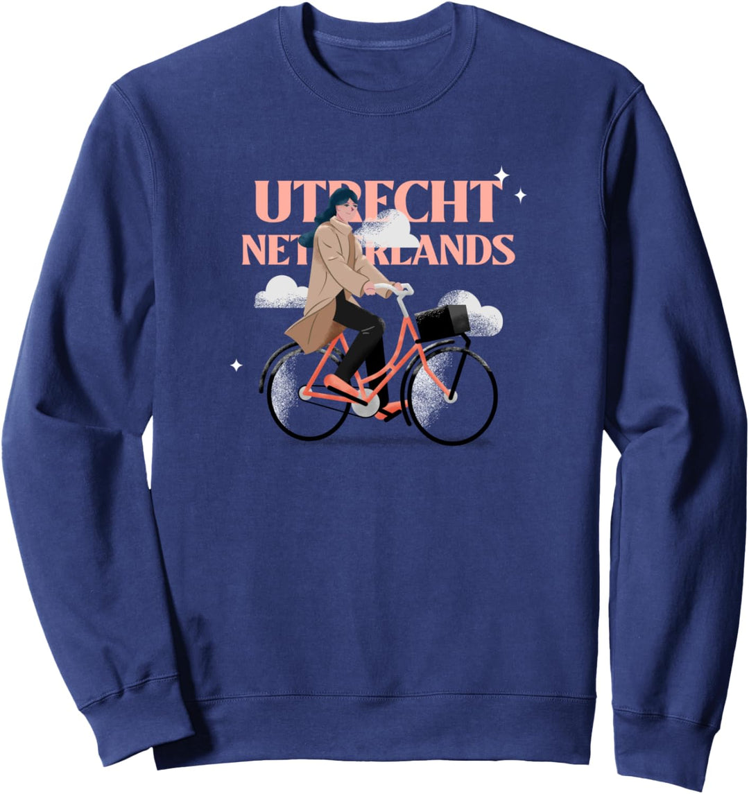 Utrecht Niederlande Frau auf dem Fahrrad - Niederländisch Sweatshirt