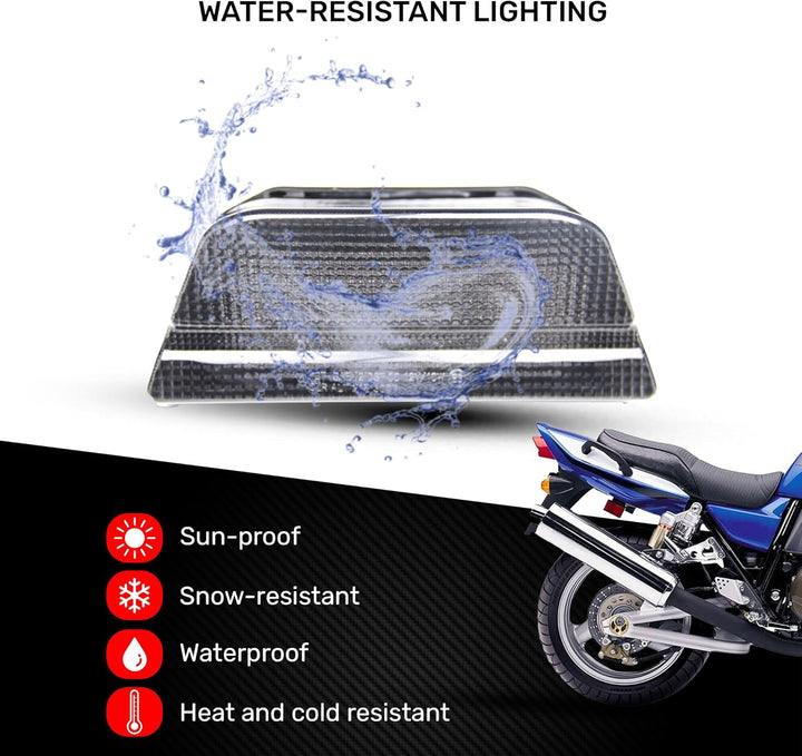 avdb-moto LED-Bremslicht mit integrierten Blinker kompatibel mit Kawasaki ZRX, 1100, 1200 (Klar), Kl
