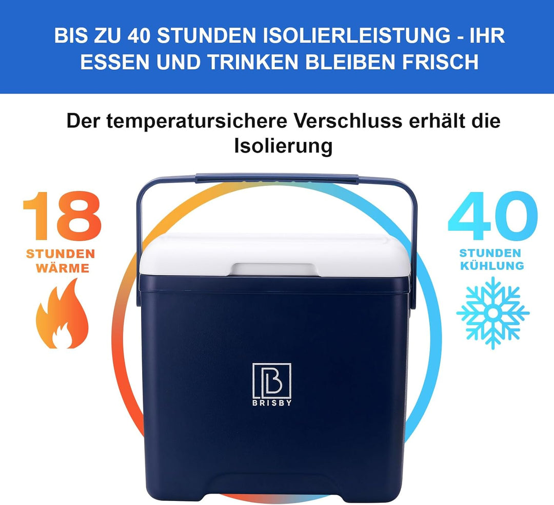 Brisby Kühlbox - 4, 18 Stunden warm, 40 Stunden kühl, Kühltasche für Arbeit, Camping, Grillen oder U