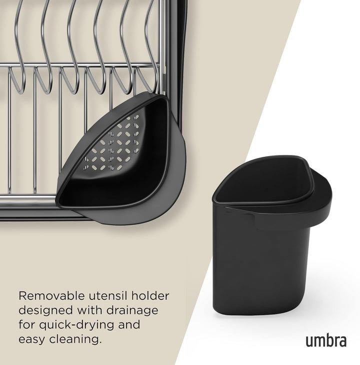 Umbra Multi-Use Dish Rack Black Sinkin multifunktionaler Geschirrständer Schwarz/Nickel, Metall, Gro