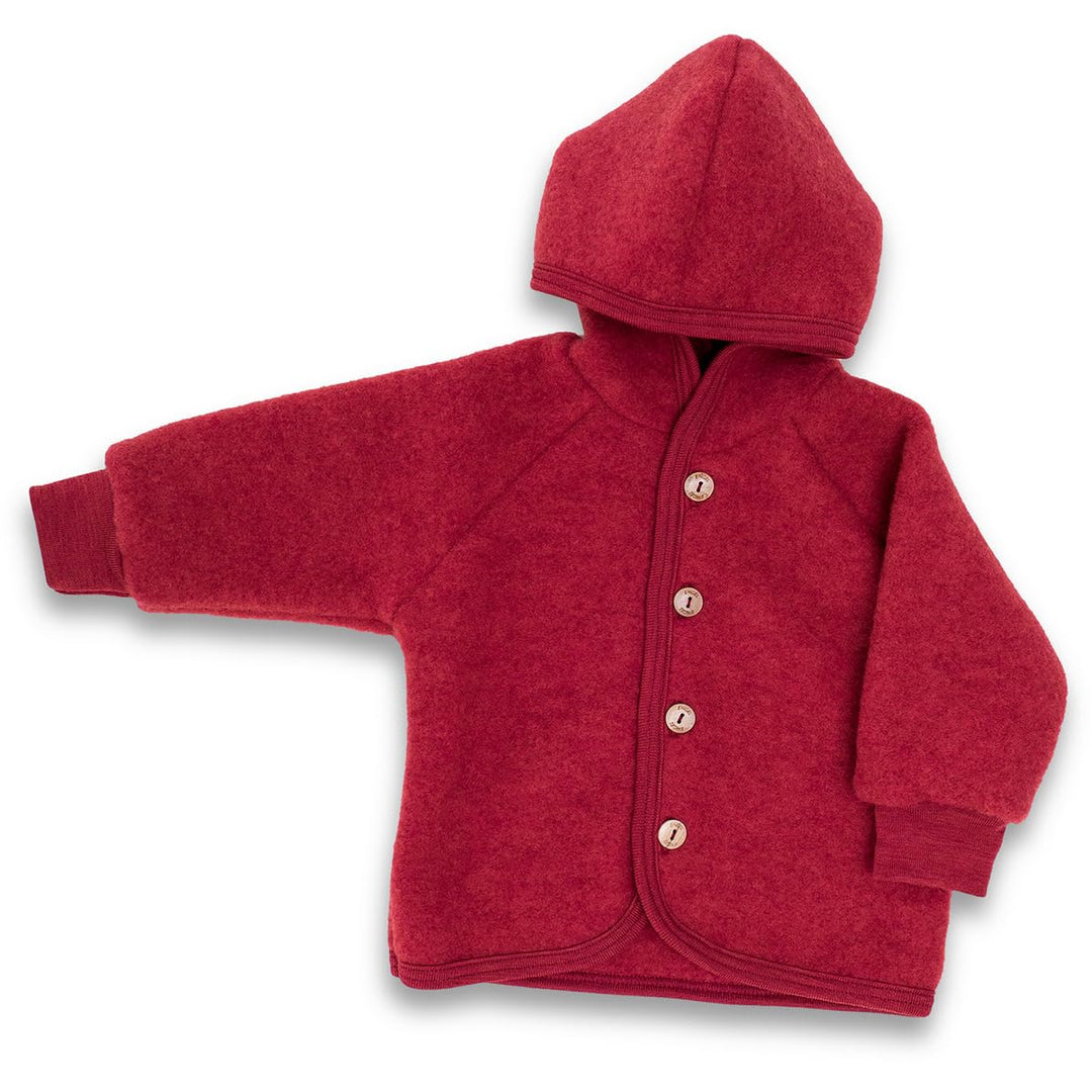 Engel Baby Jacke mit Kapuze Wollfleece (Jaspis melange, 98-104)