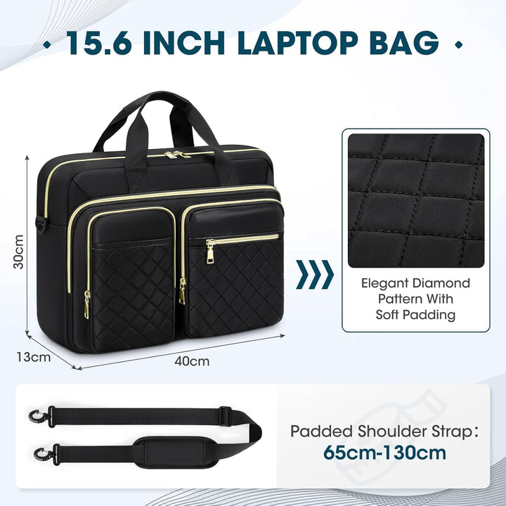 RAINSMORE Laptoptasche 15,6 Zoll für Damen Laptop Aktentasche Wasserdichte Laptop Notebook Tasche Bu