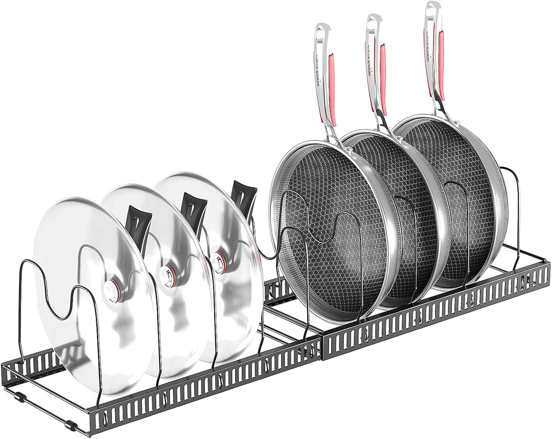 Zanfqvo Topfdeckelhalter, Topfdeckel Aufbewahrung mit 10 Verstellbaren Fächern, Deckelhalter Schubla