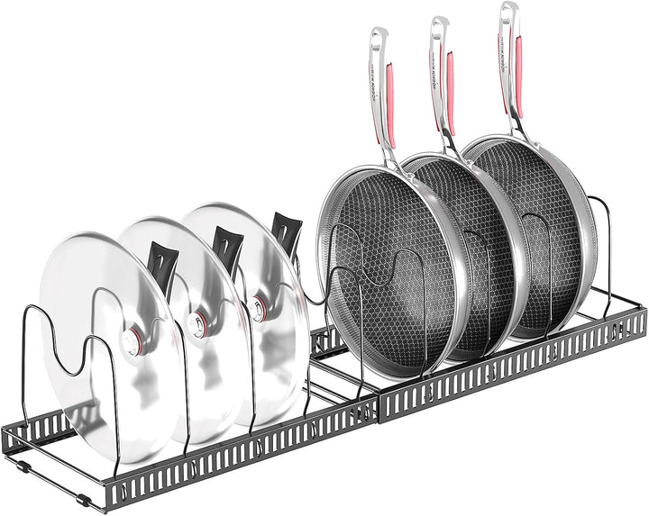 Zanfqvo Topfdeckelhalter, Topfdeckel Aufbewahrung mit 10 Verstellbaren Fächern, Deckelhalter Schubla