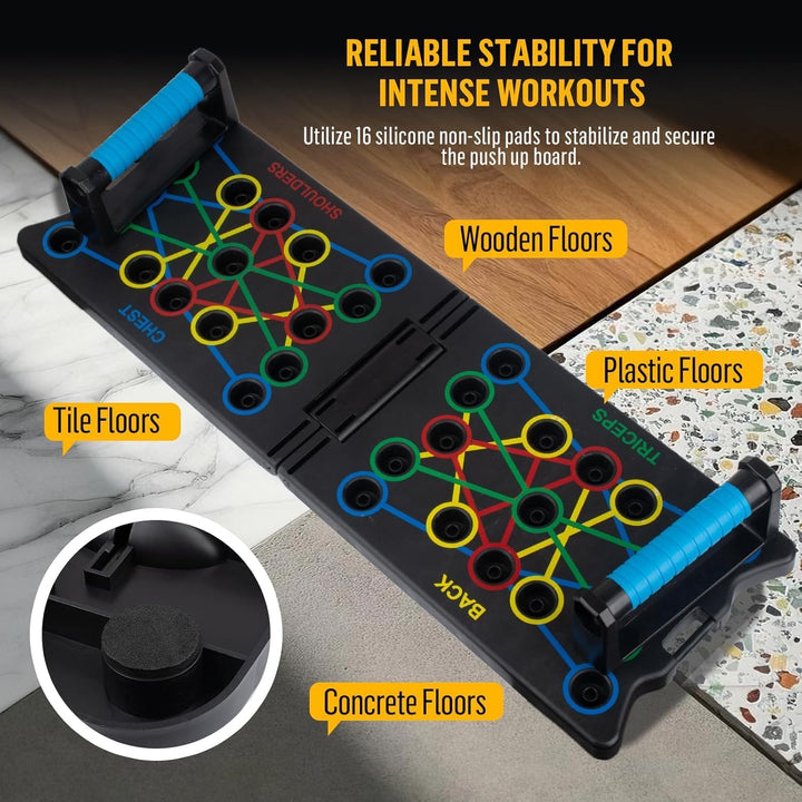 Push Up Board, 24 in 1 Faltbare Tragbare Liegestütz Brett mit 2 Handgriff, Multi-Funktions Portable