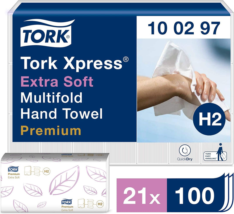 Tork Xpress extra weiche Multifold Papierhandtücher 100297 - H2 Premium umweltschonende Falthandtüch