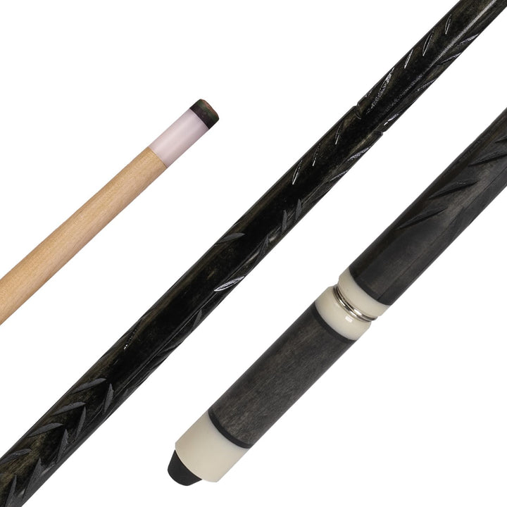 Stradivari Billard-Queue Deluxe Sport Master | Exakt ausbalanciert | 2-teilig | Schwarz | Zerlegbar