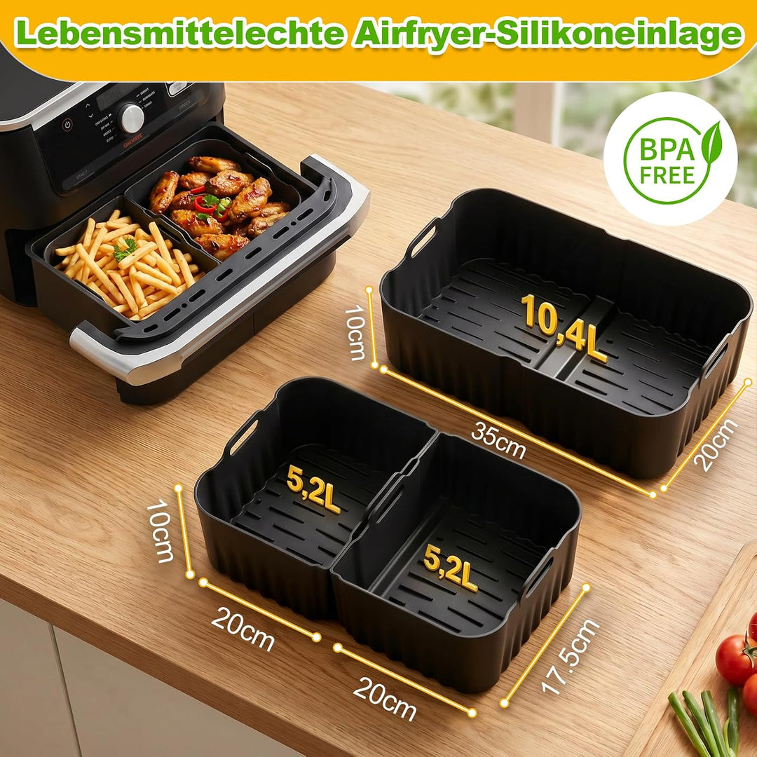 Edelstahl Grillrost Set für Ninja AF500EU/COSORI 10L Airfryer, 6 Stück | Heissluftfritteuse Zubehör,