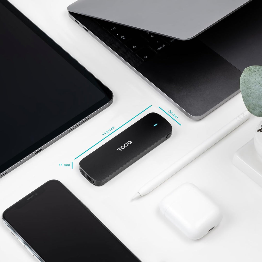 TOOQ TQE-2201B – Externes Gehäuse für M.2 NVMe SSD, Aluminium, Schwarz