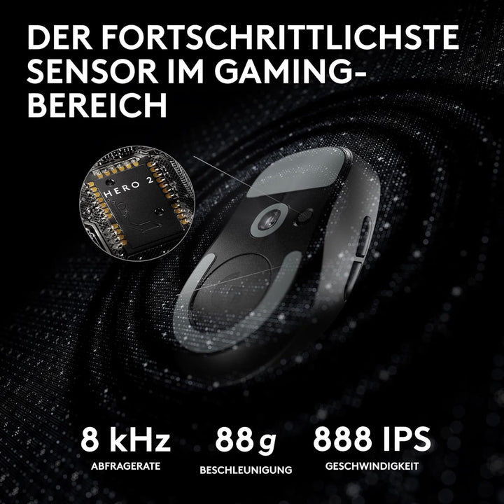Logitech G PRO X Superlight 2 Lightspeed Kabellose Gaming-Maus, Lightweight, LIGHTFORCE Hybrid-Schal
