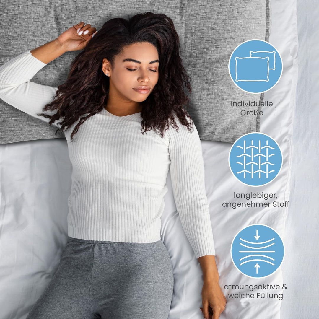 Rückenkissen, Bett-Rückenstütze Keilform, Rückenstützkissen, für Bett & Sofa, 100 cm breit, ideal fü