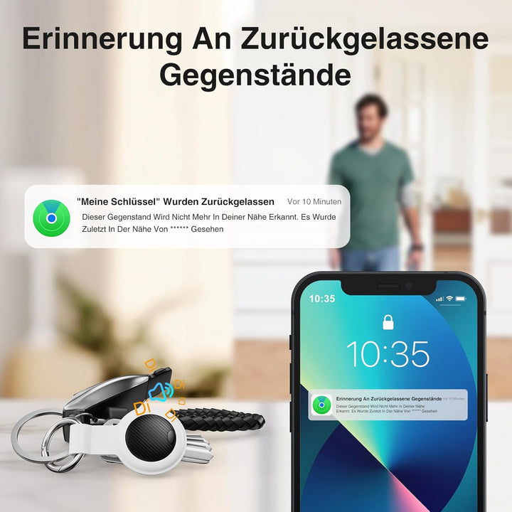 Smart GPS Tracker - 2er Pack Air Tracker Tag mit Apple Wo ist? (iOS NUR) mit Schutzhülle, Wasserdich
