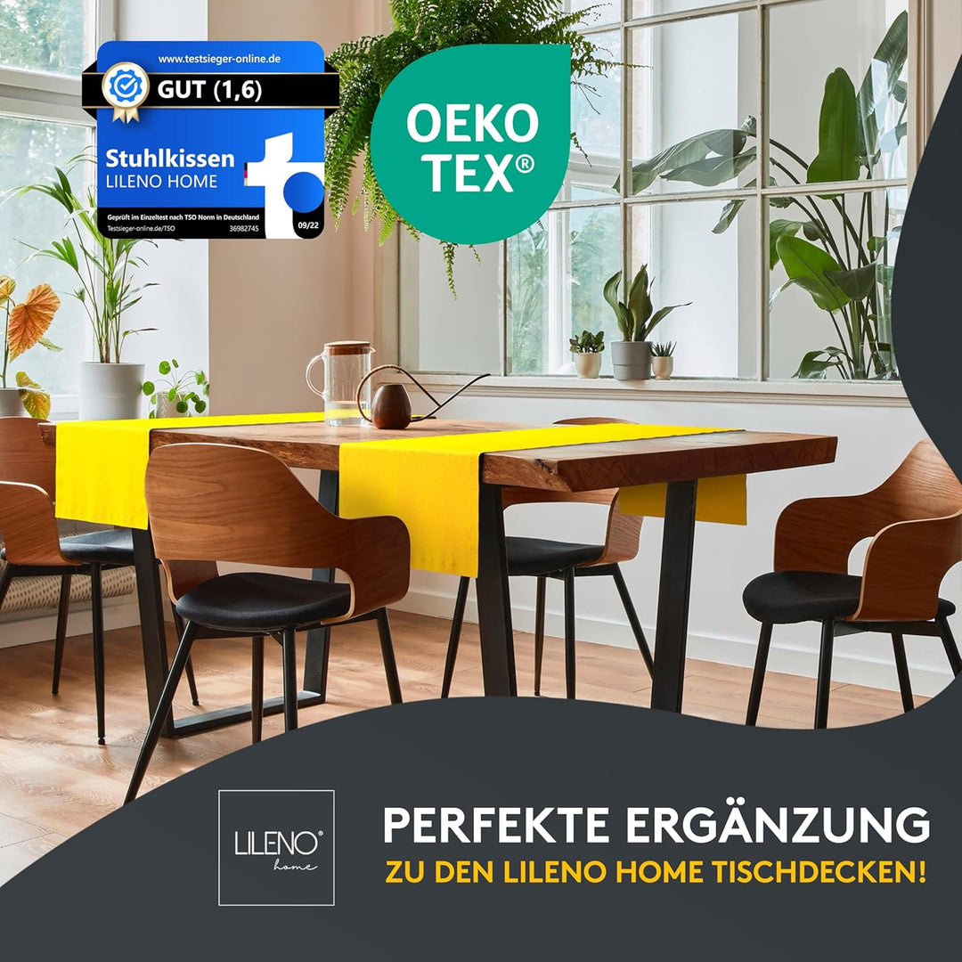 LILENO HOME 6er Set Stuhlkissen Hellrot (38x38x8 cm) - Sitzkissen für Gartenstuhl, Küche oder Esszim