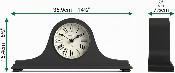 NEWGATE® Time Machine Kaminsims Uhr | Klassisches Design des napoleonhutes | Dunkelgrau | Römische z