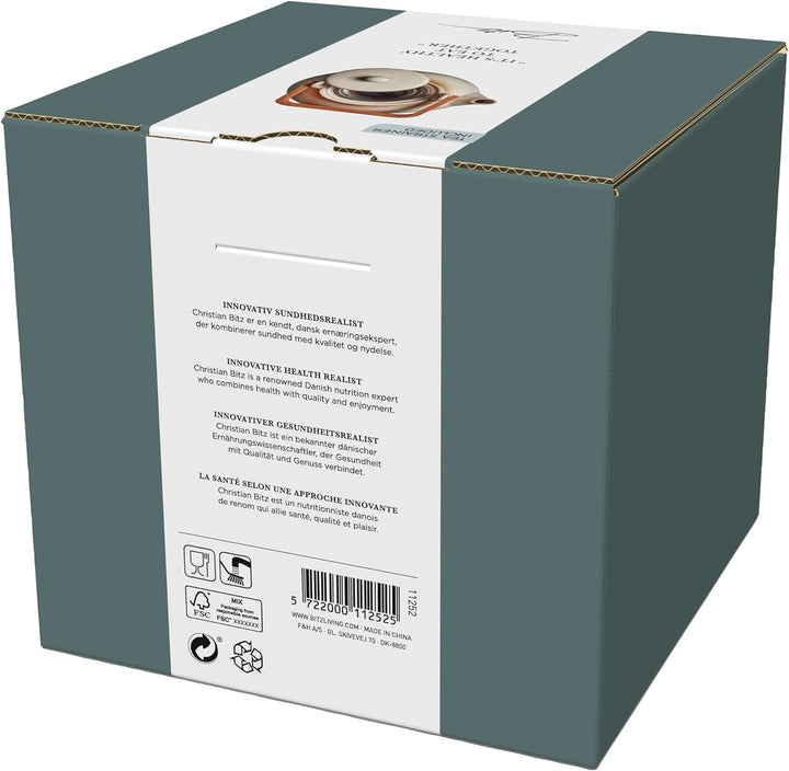 BITZ Teekanne, Kanne aus Steingut/Keramik für Tee, 1,2 Liter, Höhe 20 cm, Creme 1,2 liter Creme, 1,2