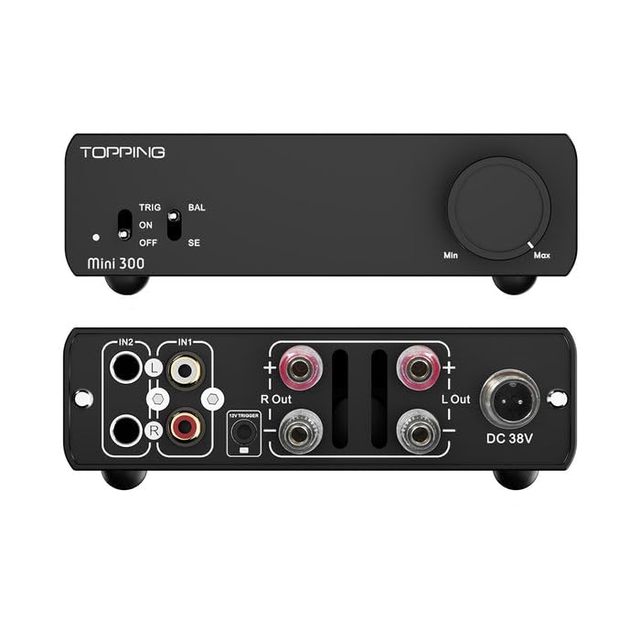 Topping Mini300 HiFi-Stereo-Verstärker, hohe Leistung, Balanced Class D, 140 W×2 @4Ω, 124 dB SNR, Au