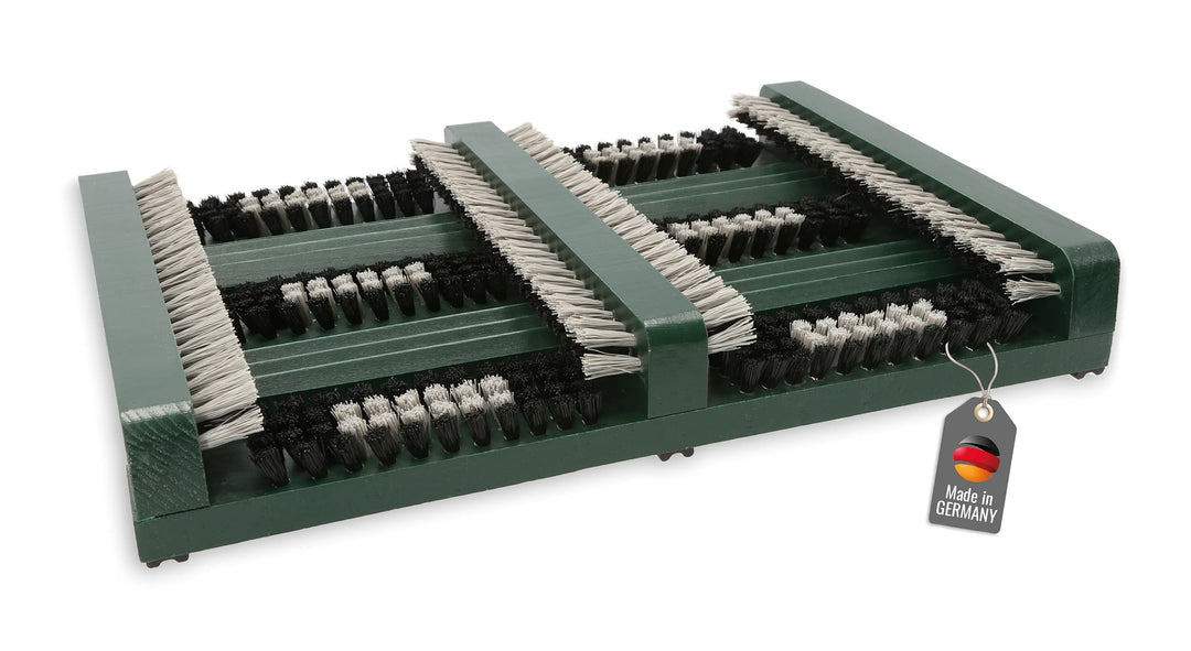 Lantelme Schuhabstreifer Holz für Innen Aussen 36x27cm | Schuhabtreter rutschfest mit Kunstborsten f