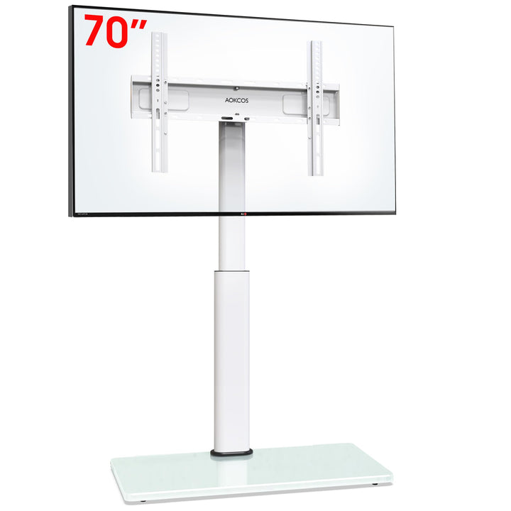 AOKCOS TV Ständer Bodenständer Höhe 1350mm für 32-55 65 70 Zoll Fernseher, Neigbar &amp; Schwenkbar &amp; Hö