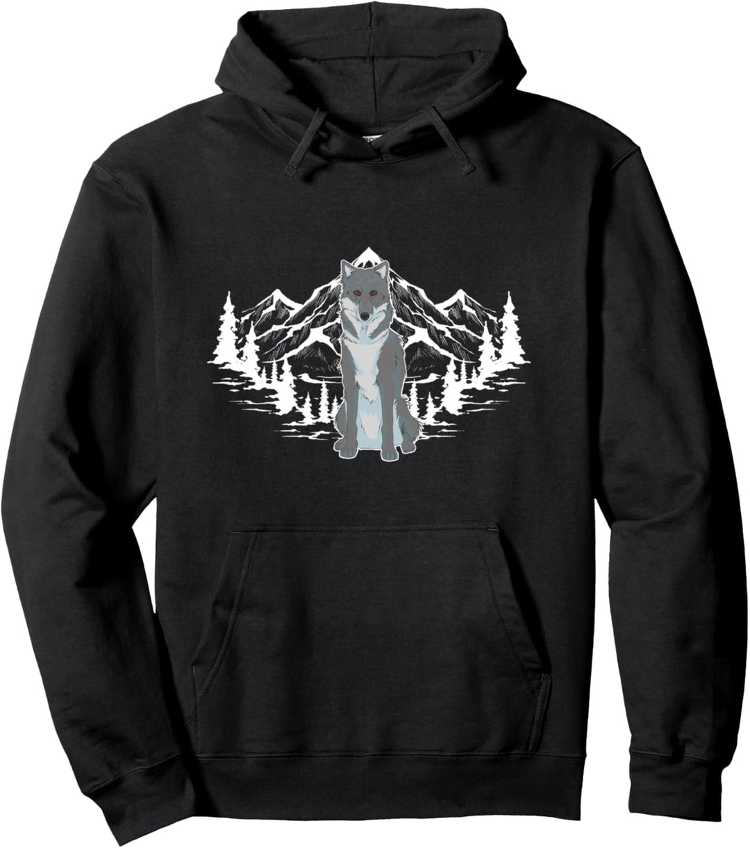 Natur Tier des Waldes Gebirge Raubtier Wolf Pullover Hoodie