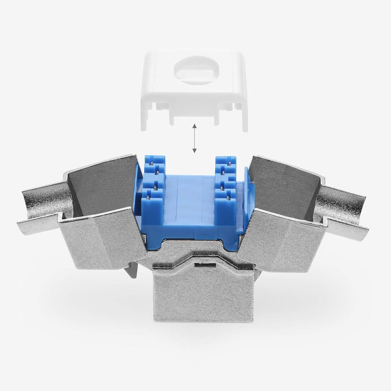 kwmobile 24x Keystone Modul für CAT 8 Kabel - 40 Gbit/s geschirmt Metall Gehäuse Schnappverschluss -