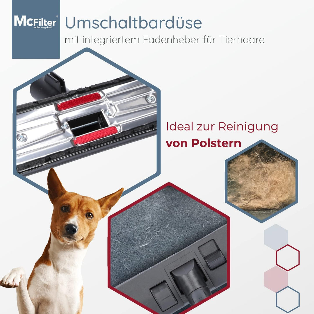 McFilter | Bodendüse geeignet für Miele S8340 PowerLine, S8360, S8730 Staubsauger, Staubsaugerdüse K