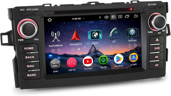 ERISIN 8-Kern 4GB+64GB 7" Android 14 Autoradio mit GPS Navi für Toyota Auris 2007-2012 Unterstützt B