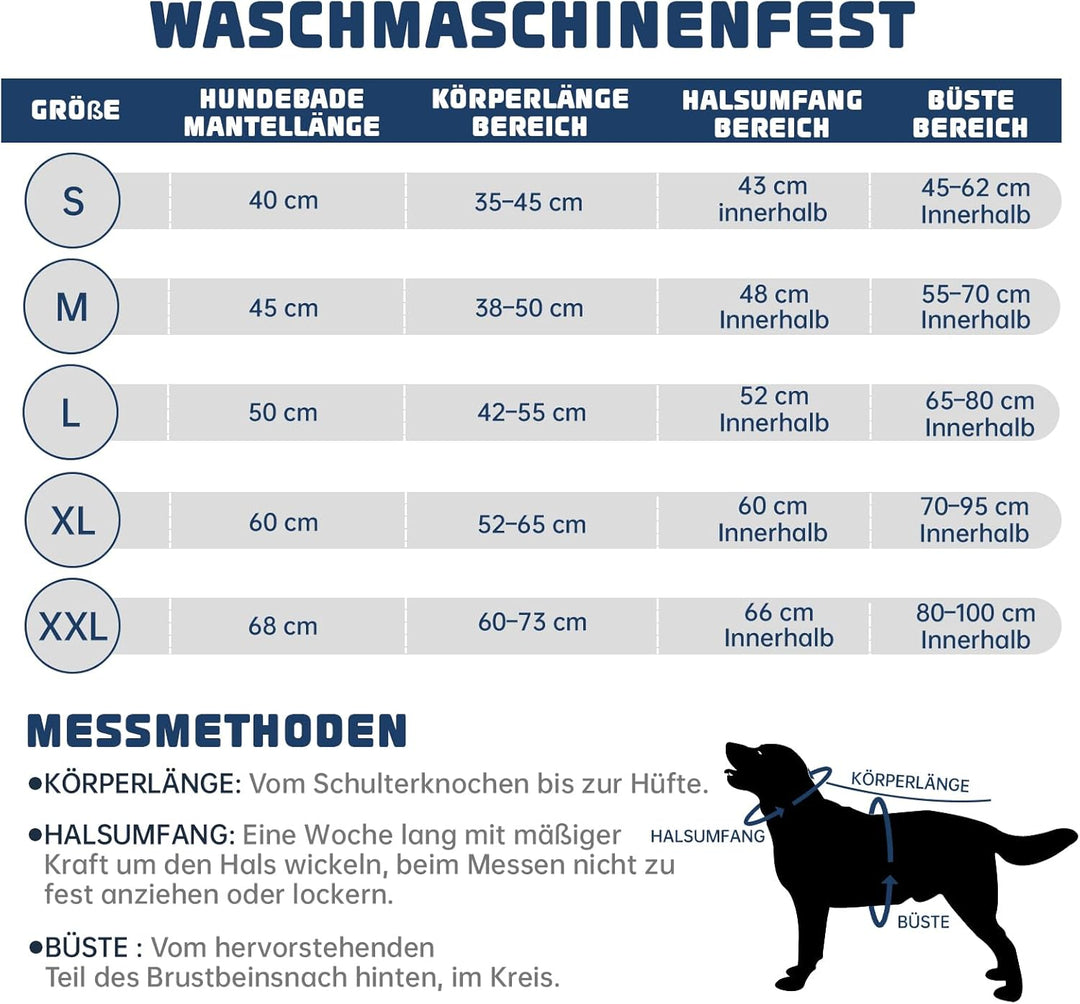 WUFANC Hunde Bademantel Aus Mikrofaser, Bademantel Hund Mit Extra Saugfähig Und Schnell Trocknend, K