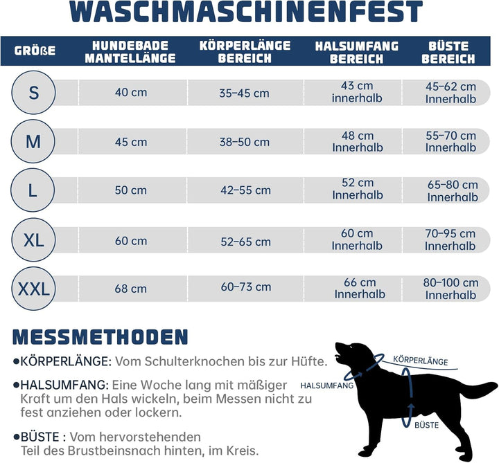 WUFANC Hunde Bademantel Aus Mikrofaser, Bademantel Hund Mit Extra Saugfähig Und Schnell Trocknend, K