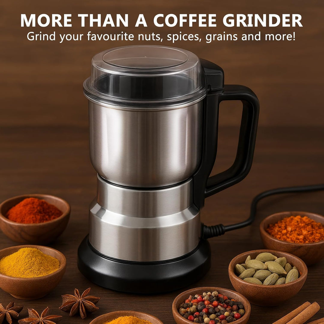 Getreidemühle Multifunktionale 500ml, 300W Edelstahl Gewürzmühle Ultrafeine Kaffeemühle, Elektrische
