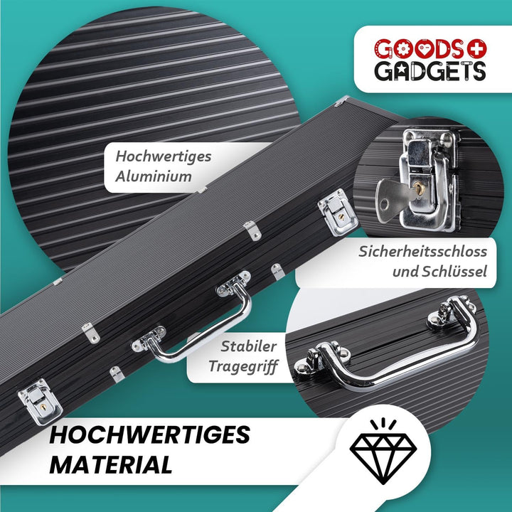 Profi Pokerkoffer Pokerset inkl. 300-500 schwerer 12g Metallkern Poker-Chips; Pokerdeck, Pokerkarten