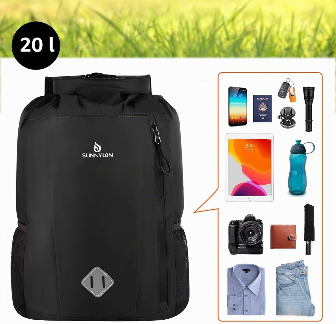 Wasserdichter Dry Bag Rucksack,20L IPX8 Wasserfester rucksack Rolltop mit Handyhülle,Wasserdichte ta