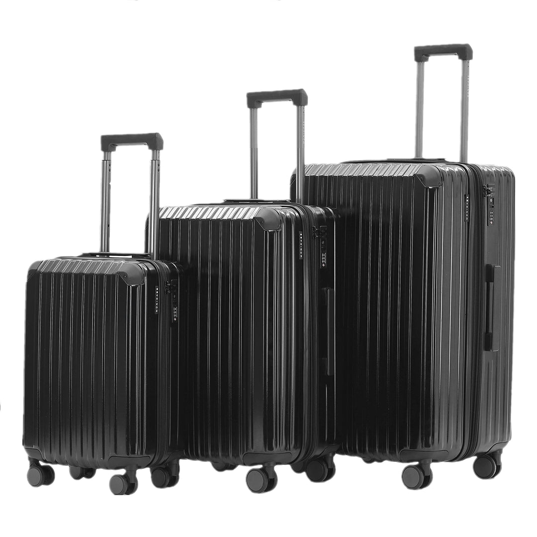 Münicase M816 TSA-Schloss Koffer Reisekoffer Trolley Kofferset Hardschale Boardcase Handgepäck (Schw