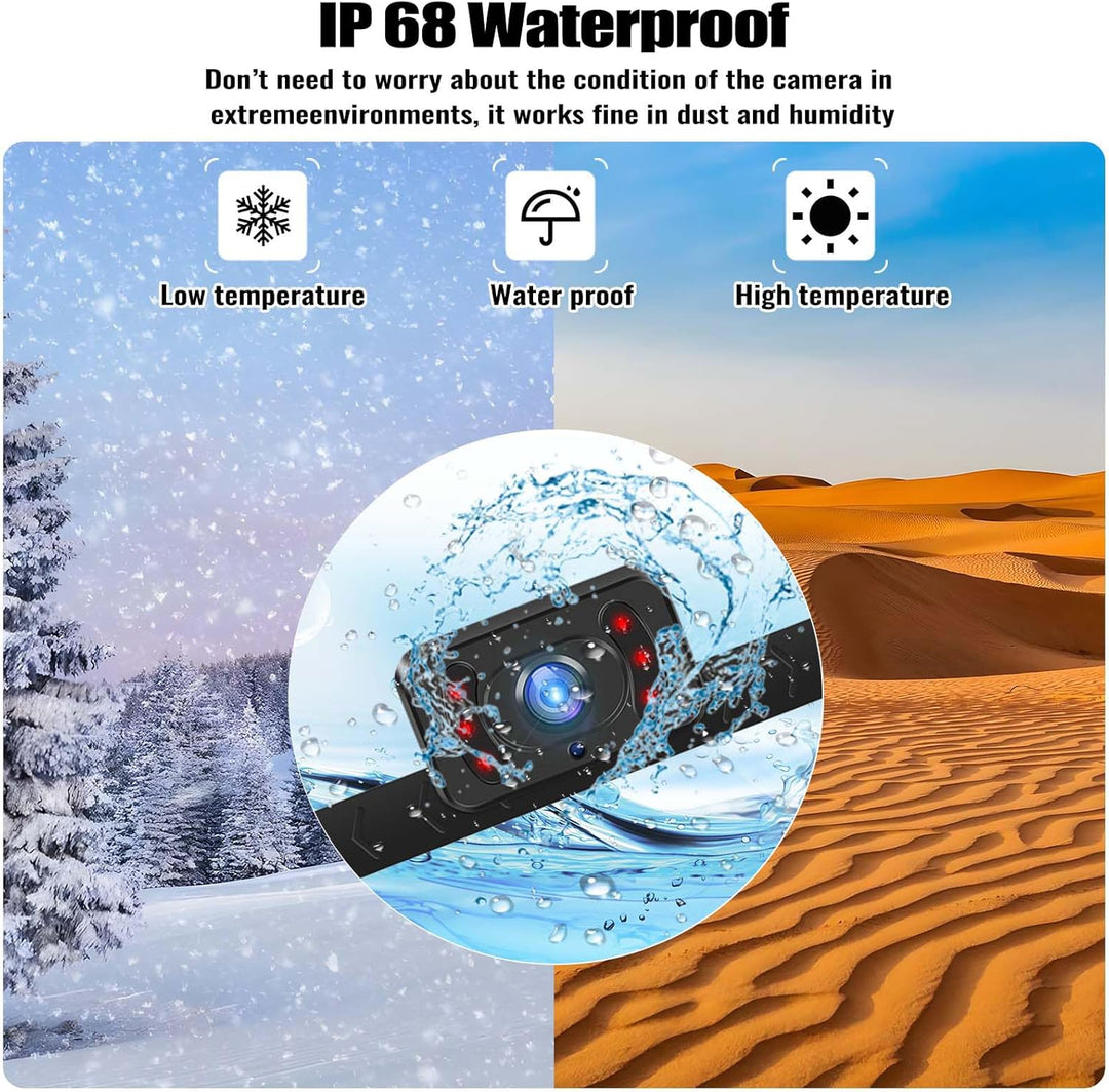 Kabellose Digitale Rückfahrkamera Set, AHD Rückfahrkamera IP69 wasserdichte Nachtsicht in Farbe Kame