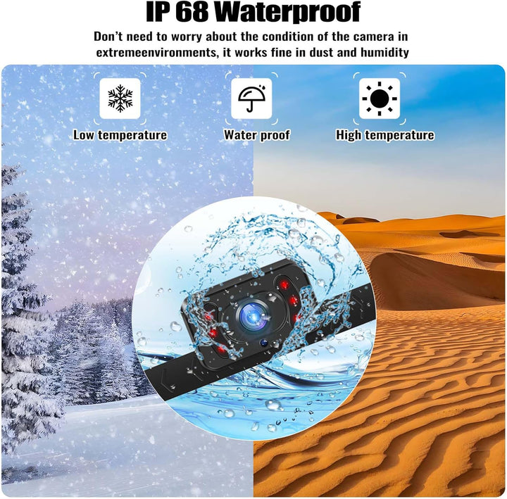 Kabellose Digitale Rückfahrkamera Set, AHD Rückfahrkamera IP69 wasserdichte Nachtsicht in Farbe Kame