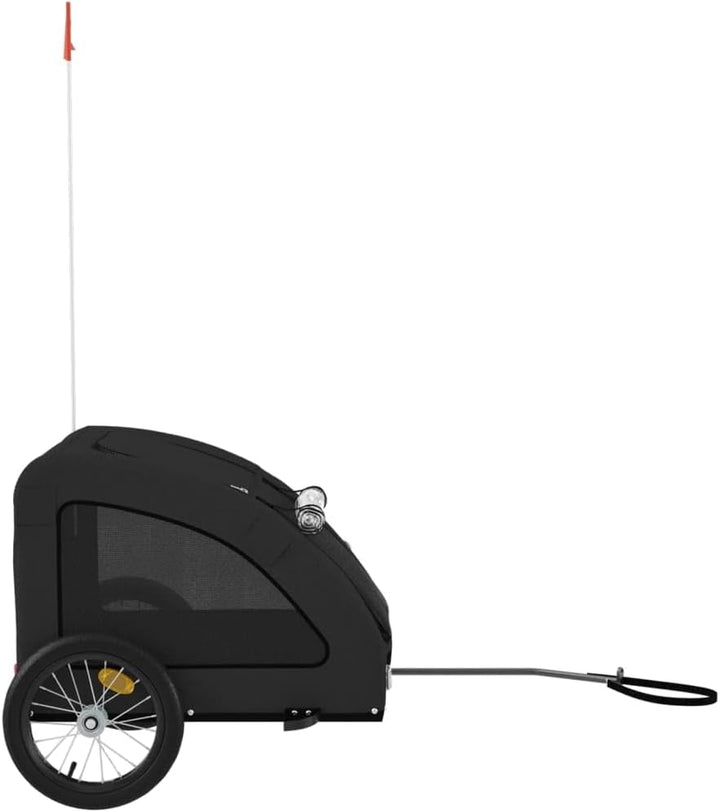 Fahrradanhänger Hunde Schwarz Oxford-Gewebe und Eisen, Fahrrad Anhänger, Lastenanhänger, Handwagen,