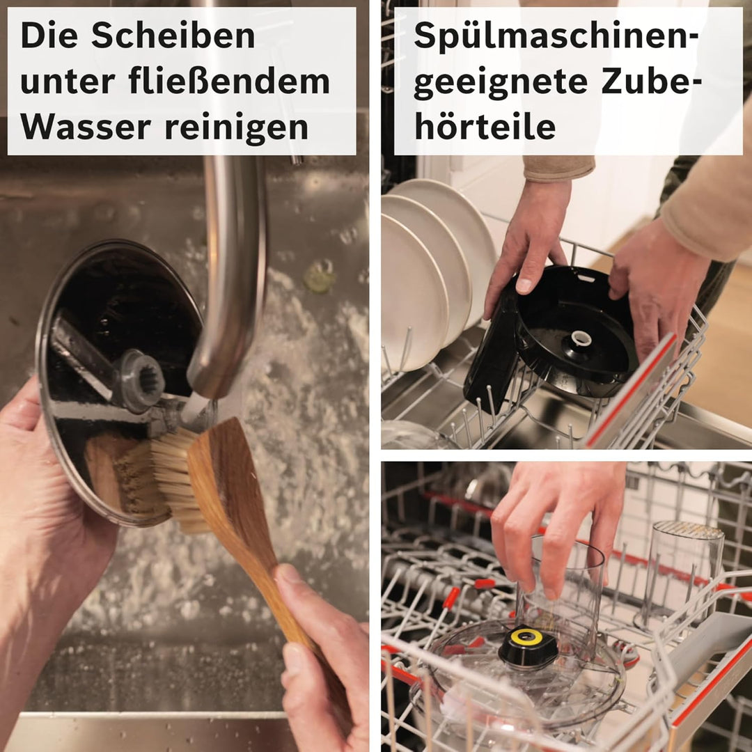 Bosch Zubehör MUZS68VL, VeggieLove Set, Durchlaufschnitzler, 5 Scheiben, Raspeln, Schneiden, Reiben,