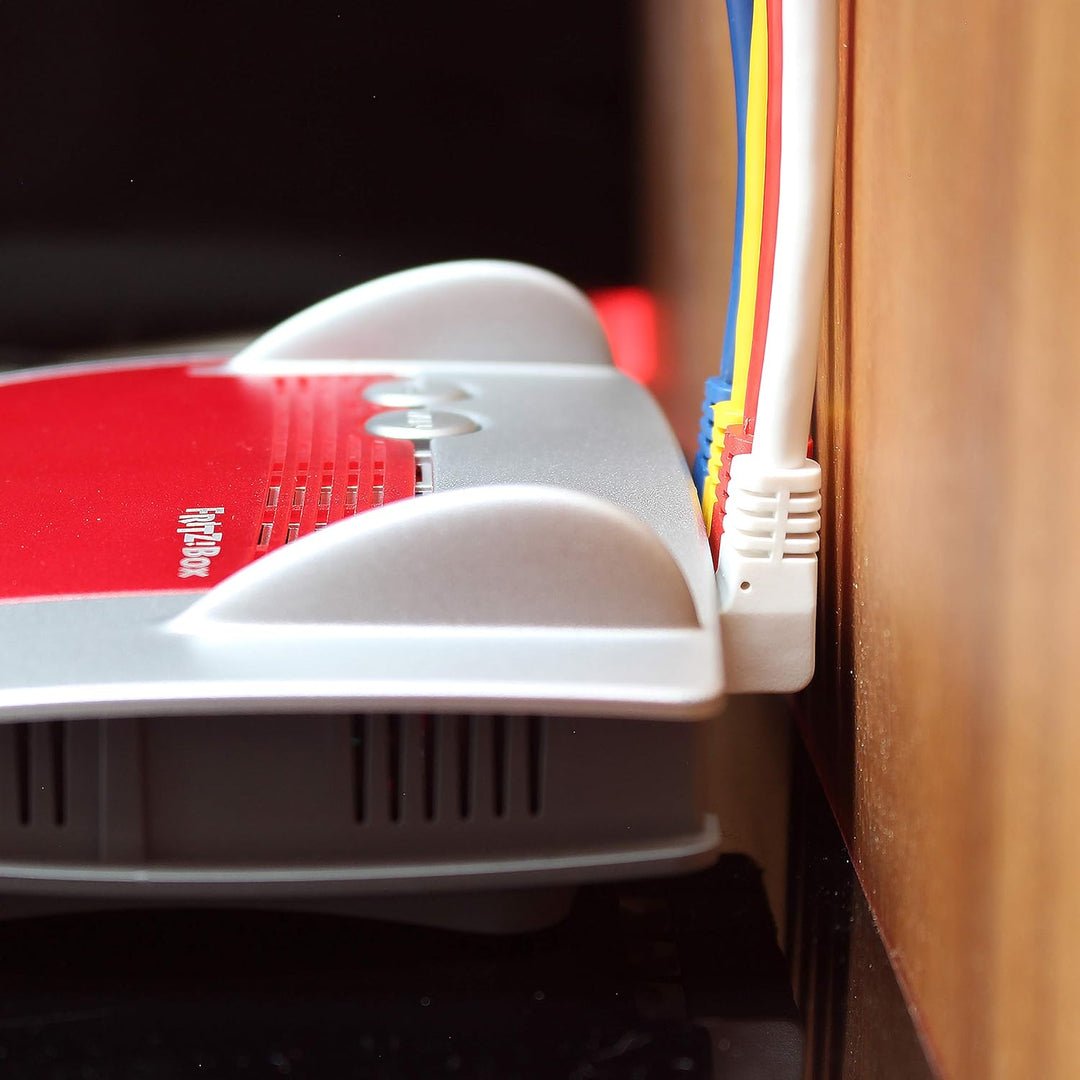 1aTTack.de 366276 Cat.6 Netzwerkkabel Winkel 90 Grad 10m - rot - 5 Stück - Cat6 Patchkabel (SFTP PIM