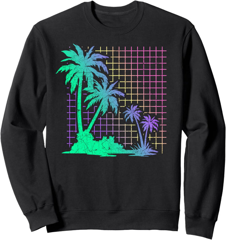 Strand Vaporwave Aesthetic Palmen Kunst 80er Vaporwave Sweatshirt