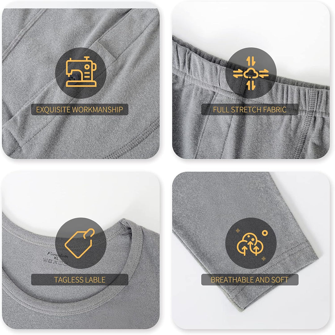 Herren-Thermounterwäsche-Set, lange Unterhose, Thermounterwäsche, Unterhemd und Unterteil, ultraweic