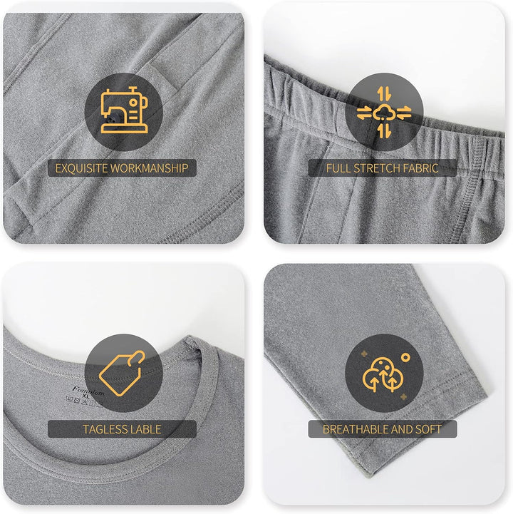 Herren-Thermounterwäsche-Set, lange Unterhose, Thermounterwäsche, Unterhemd und Unterteil, ultraweic