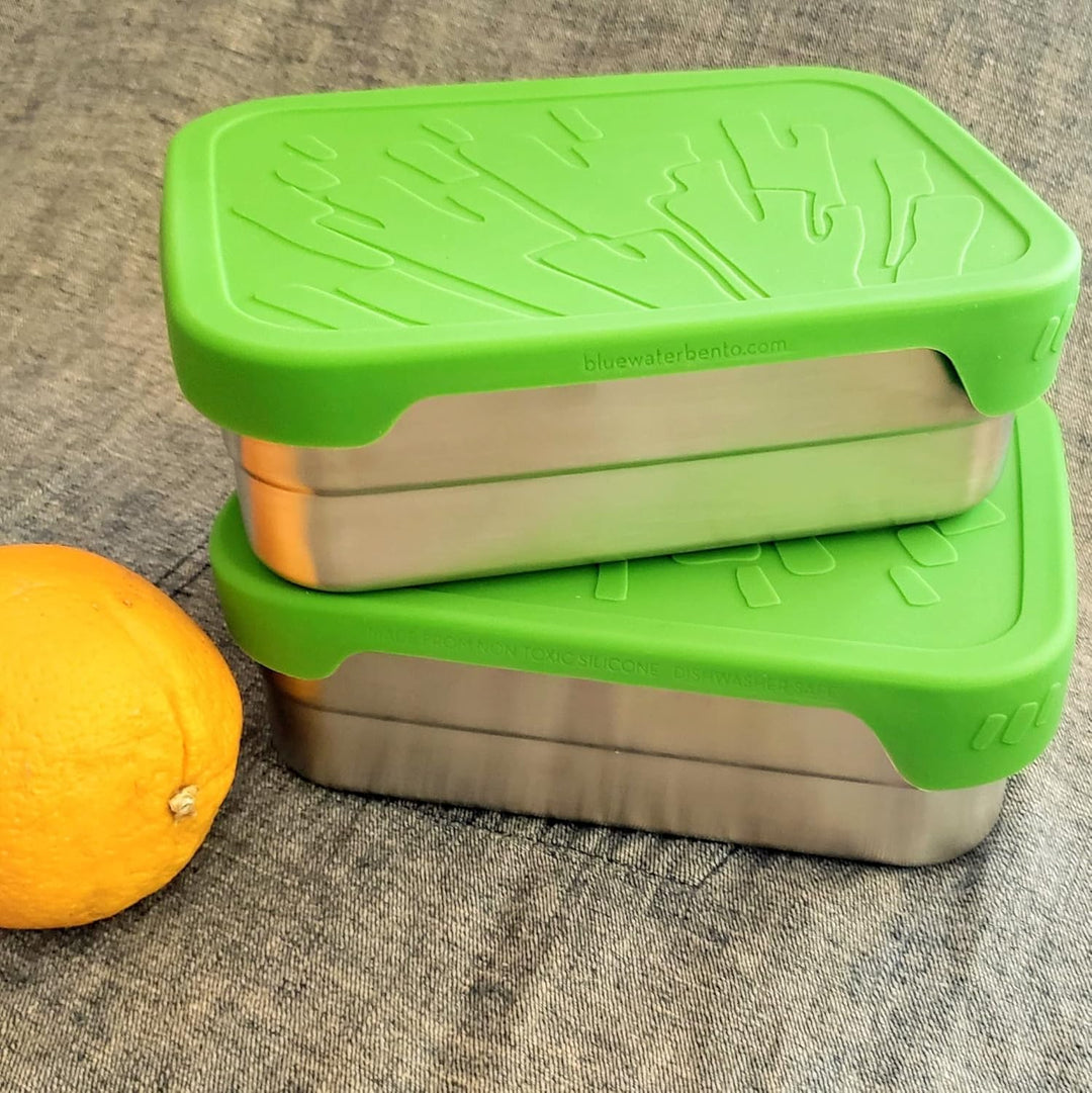 ECOlunchbox Blue Water Bento | Splash Box XL, Grosse Edelstahldose mit Silikondeckel | Lunchbox | Br