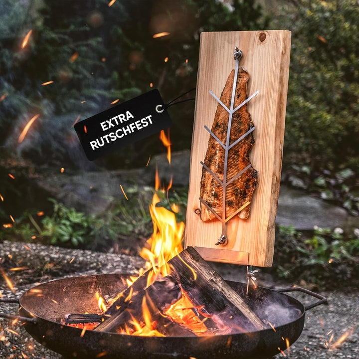 XL Flammlachbrett [mit 5 verstellbaren Einstellwinkel] aus Lärchenholz mit Maserung | ca. 200-290 x
