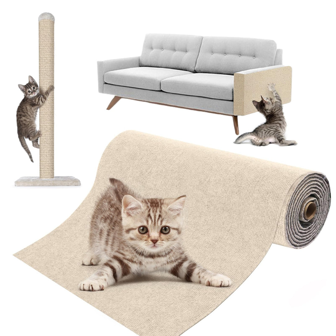 Katzen Kratzmatte Selbstklebend XXL, 200 x 40 cm, Kratzschutz für Sofa und Wände, Katzenteppich für